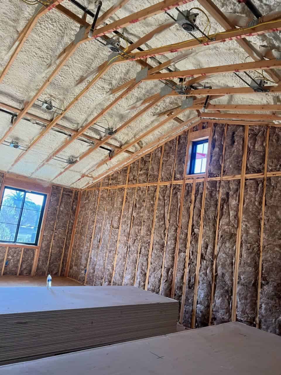 image of building with insulation installed